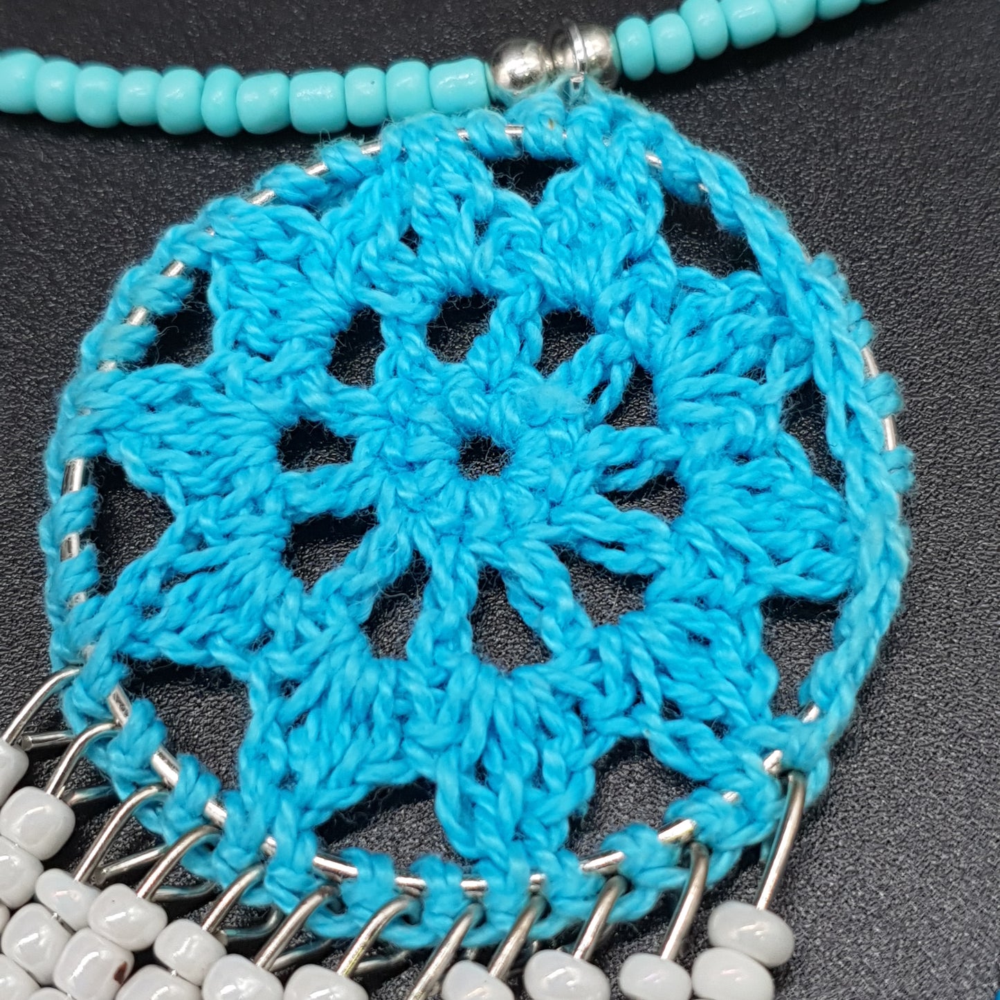 Collier sautoir bohème tour de cou cable perles turquoise billes métal argenté attrape-rêve crochet perles chaîne fine maille forçat billes pierre reconstituée maille gourmette colorée pompon tassel