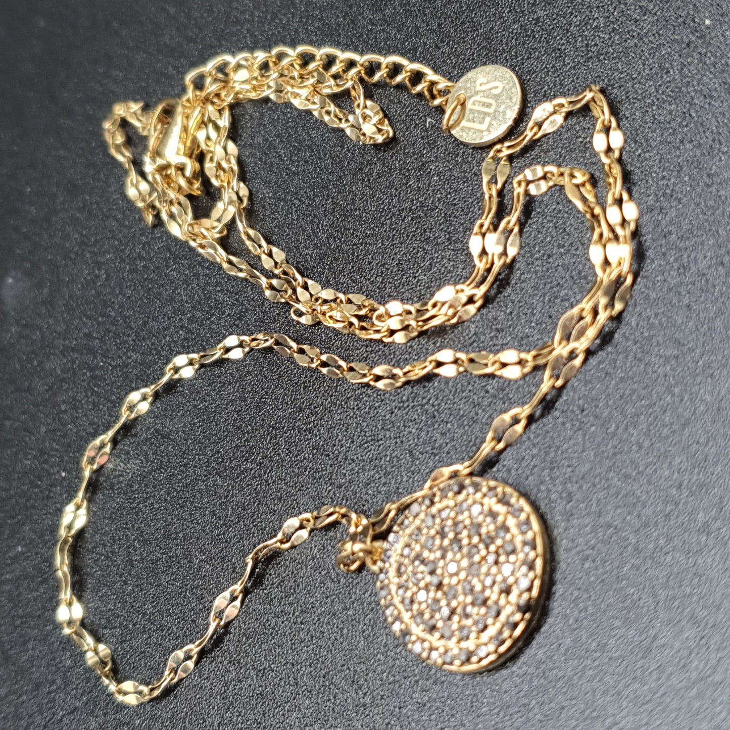 Parure collier et bracelet dorés maille torsadée cœur