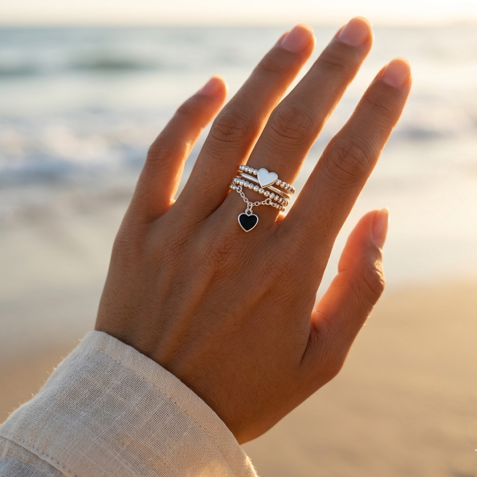 Adjustable open triple ring – gold or silver stainless steel