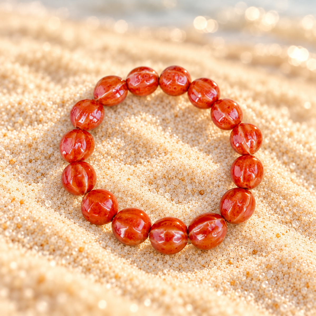 Bracelet élastique perles céramique 8 mm – plusieurs couleurs