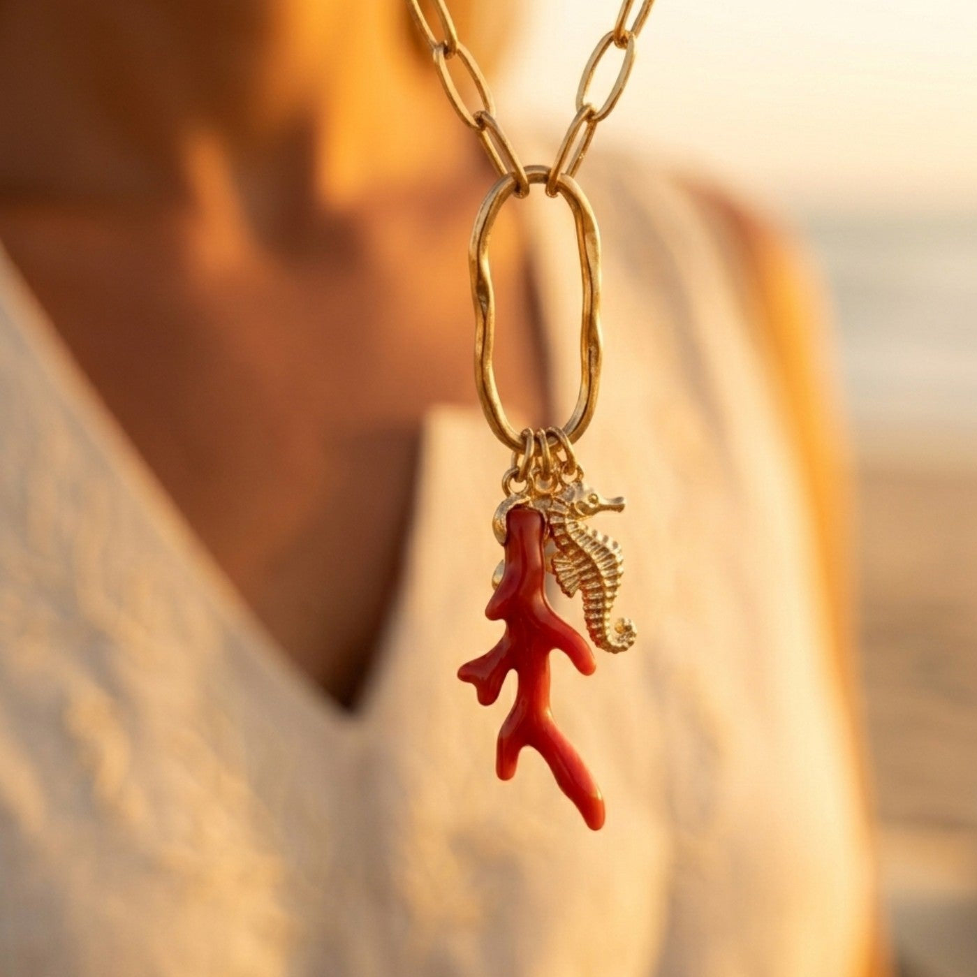 Collier Marin Chic – Corail Rouge