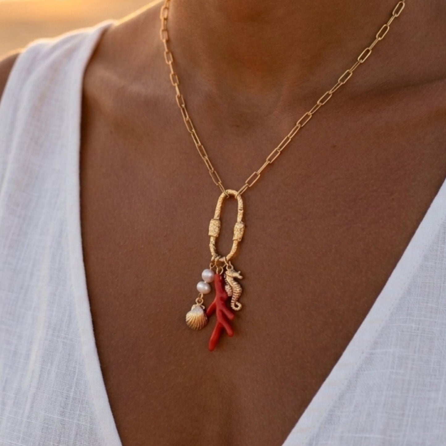 Collier Marin Chic – Corail Rouge