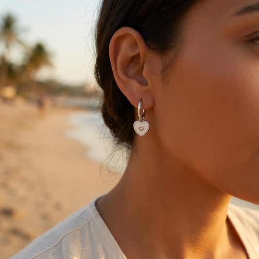 Silver Heart Earrings – Stainless Steel