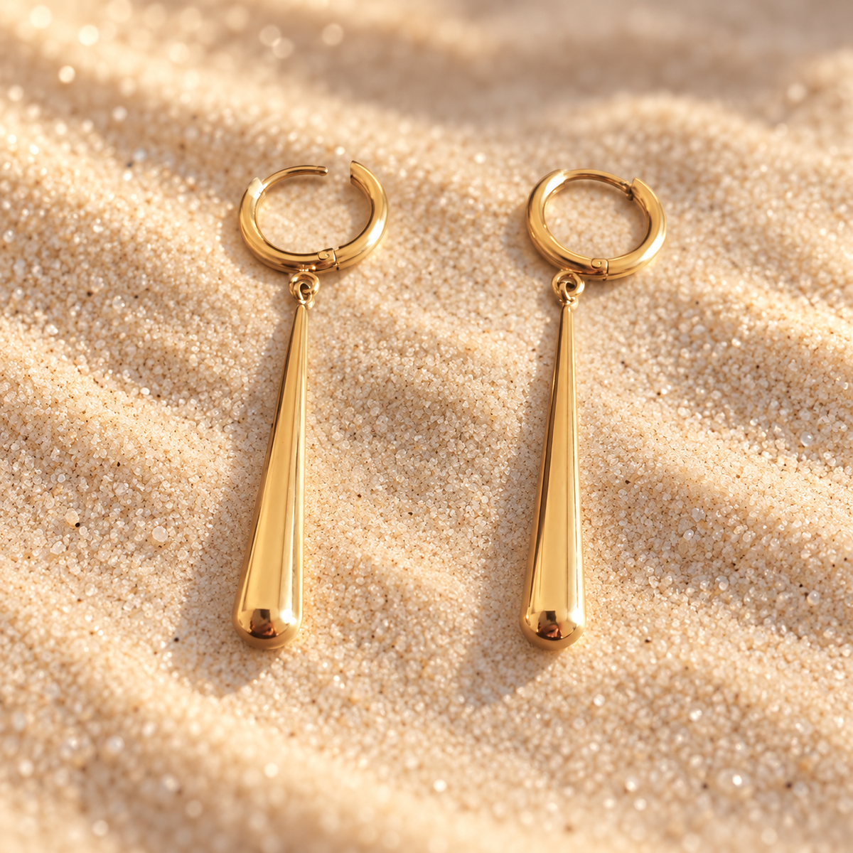 Boucles d’oreilles pendantes goutte – acier inoxydable