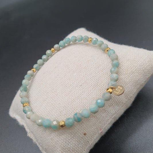 Bracelet perles d’eau douce et pampille acier inoxydable – Lilas de Seine