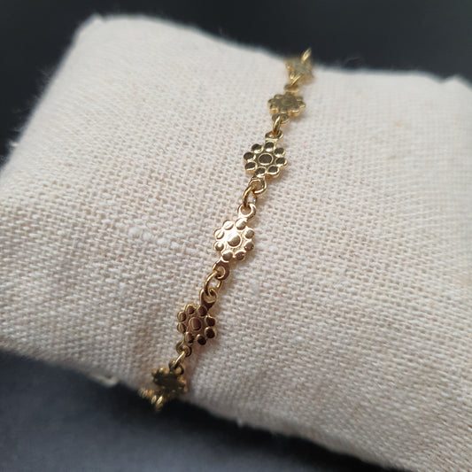 Bracelet chaîne acier doré fleurs fantaisie – Lilas de Seine
